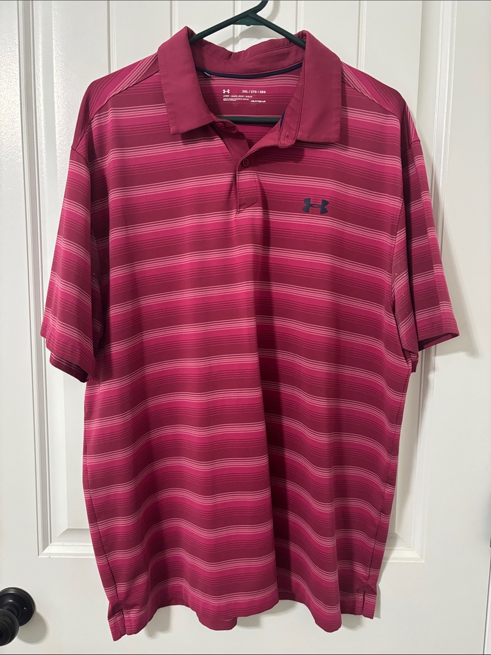 Under Armour Men’s Burgundy Striped Polo